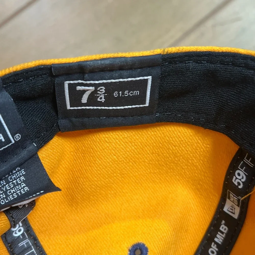 New Era 59FIFTY Montgomery Biscuits MiLB Fitted‎ Hat Yellow Navy Size 7 3/4